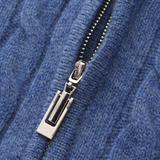 Damian | Blau Zopfmuster-Pullover & Wildleder-Loafer 2-teiliges Passendes Outfit