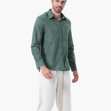 Christopher | Lange Ärmel Hemd & Hose Zweiteiliges Leinen-Set Herren-Sommer-Outfit