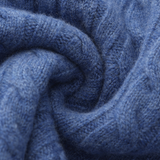 Damian | Blau Zopfmuster-Pullover & Wildleder-Loafer 2-teiliges Passendes Outfit