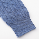 Damian | Blau Zopfmuster-Pullover & Wildleder-Loafer 2-teiliges Passendes Outfit