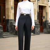 Elena | Elegante High-Waist Hose mit Wickeldetail