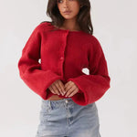 Clara | Elegante Rote Strickjacke Zendoo.de