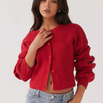 Clara | Elegante Rote Strickjacke Zendoo.de