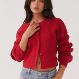 Clara | Elegante Rote Strickjacke Zendoo.de