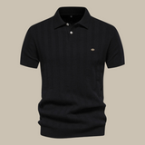 Elegantes Polo-Shirt mit feiner Struktur und klassischem Kragen