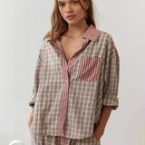 Lässiges Karo-Schlafanzug-Set mit Hemd und weiter Hose für entspannte Tage