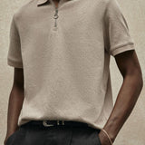 Modernes Strick-Poloshirt mit Reißverschluss