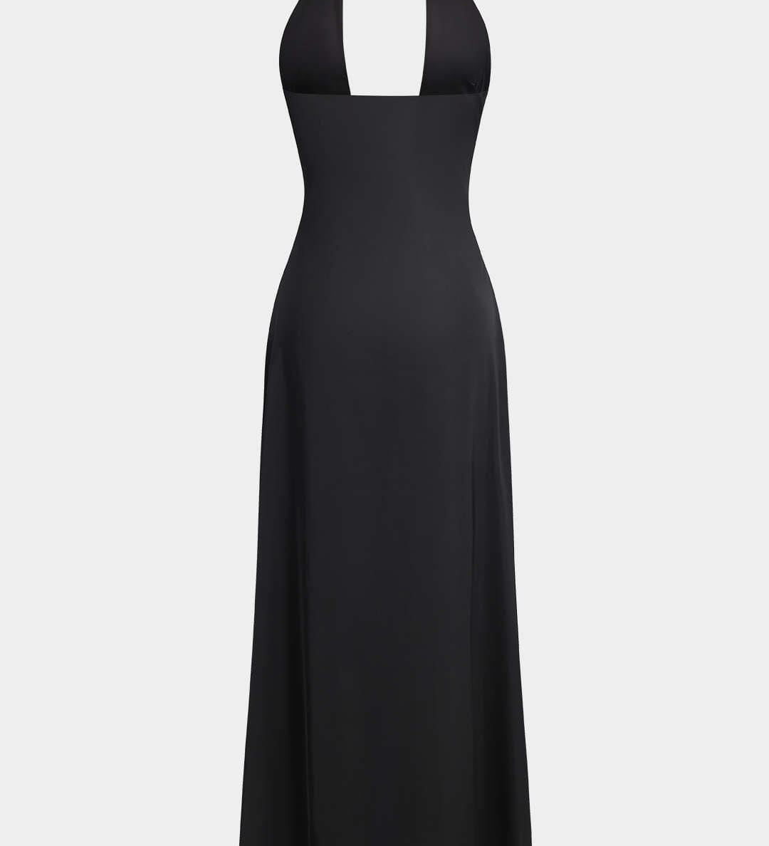 Amelia | Schwarz Elegantes Halterneck-Maxikleid – Zeitlose Abend-Eleganz