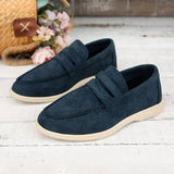 Casual Loafer in Dunkelblauer und Beiger Veloursleder-Optik