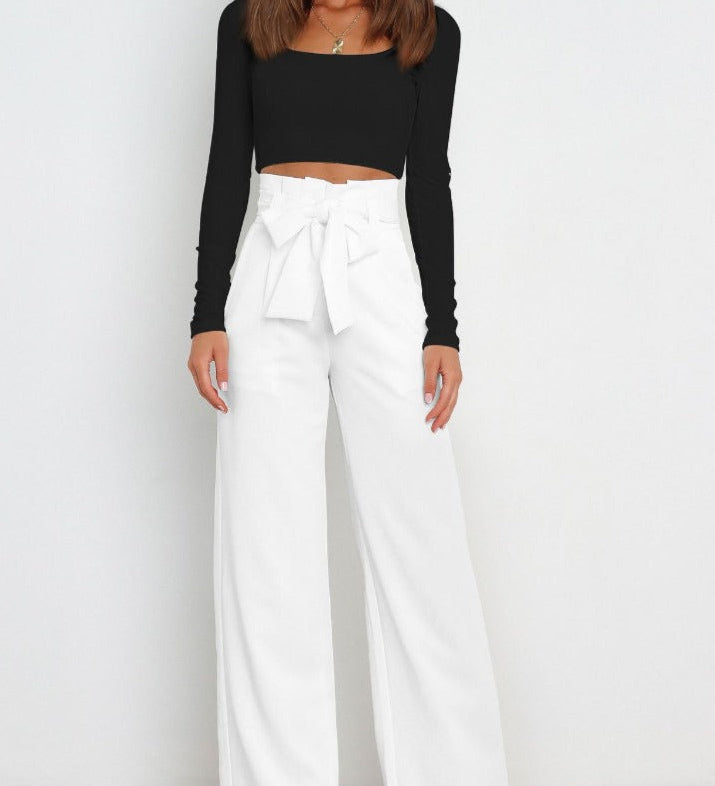 Gudrun | Elegante Stoffhose mit Schleife