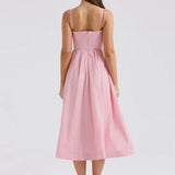 Romantisches A-Linien Kleid in Rosa – Ärmellos & figurbetont mit Vintage-Flair