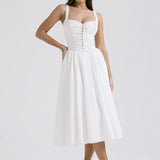 Elena | Luftiges Leinen Sommerkleid mit romantischen Details