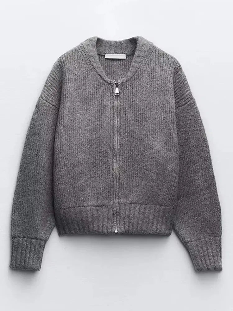 Mia | Strickjacke mit Langarm und Reißverschluss Zendoo.de