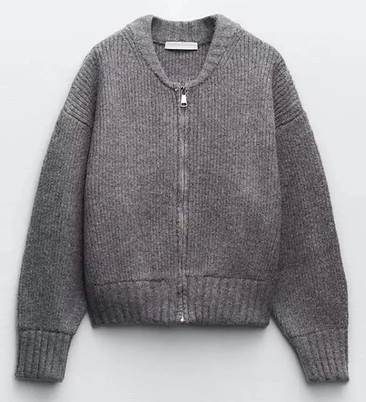 Mia | Strickjacke mit Langarm und Reißverschluss Zendoo.de