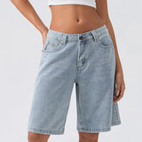 Damen-Bermuda-Jeansshorts im Loose-Fit