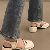 Chesa - Vintage Blocksandalen - Quadratische Spitze