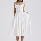 Elena | Luftiges Leinen Sommerkleid mit romantischen Details