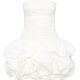 Schulterfreies Mini Kleid mit Ballonrock und floralem Muster für Damen