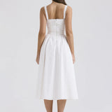 Elena | Luftiges Leinen Sommerkleid mit romantischen Details