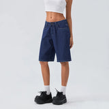 Damen-Bermuda-Jeansshorts im Loose-Fit
