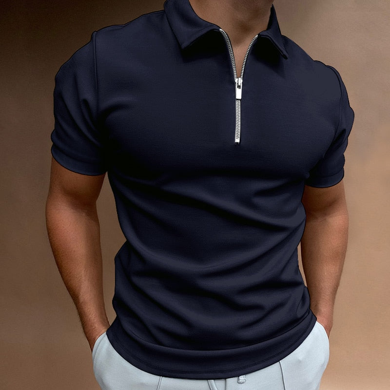 Herren Polo Shirt mit Reißverschlusskragen – Stilvolles Kurzarm Oberteil für Alltag & Freizeit