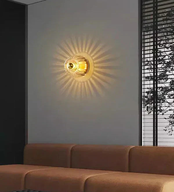 Design Glas Wandleuchte – Moderne Wandlampe mit Strahlen-Effekt