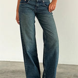 Damen-Weitbein-Jeans im Vintage-Look