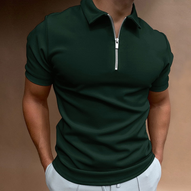 Herren Polo Shirt mit Reißverschlusskragen – Stilvolles Kurzarm Oberteil für Alltag & Freizeit
