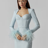 Sofia | Elegantes Minikleid mit Federdetails