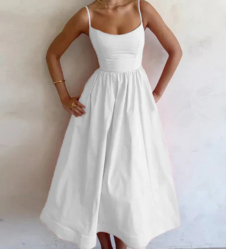 Romantisches A-Linien Kleid in Rosa – Ärmellos & figurbetont mit Vintage-Flair