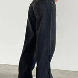 Damen-Weitbein-Jeans im hellen Vintage-Look