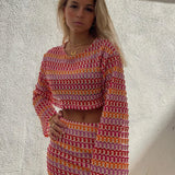 Elisa | Zweiteiliges Häkel-Set mit Crop-Top & Minirock