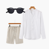 Austin | Sommer-Outfit mit Leinenhemd, Shorts & Sonnenbrille