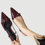 Silke |  Lackleder Sandalen mit Mittlerem Absatz