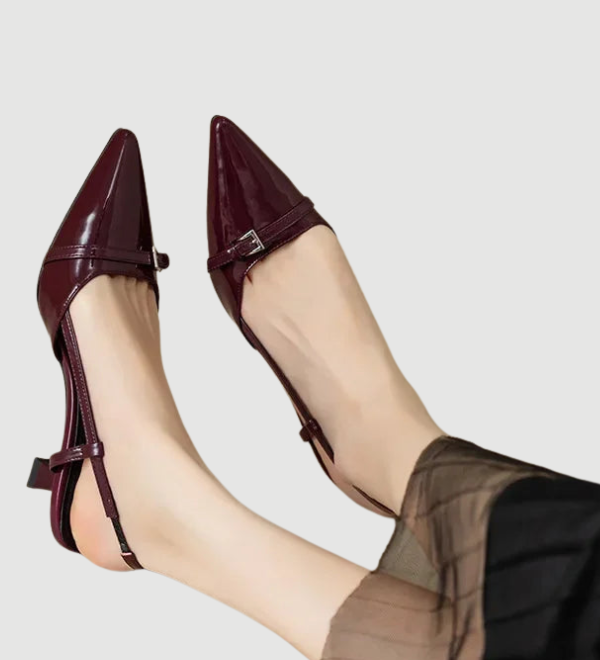 Silke |  Lackleder Sandalen mit Mittlerem Absatz