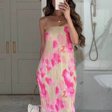 Theresia | Blumendruck Bandeau Maxikleid - stilvoll & feminin