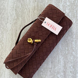 Finja | Geflochtene Clutch aus Kunstleder