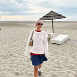 Pullover Damen Oversize Strickpullover Herbst Winter Casual Streetwear