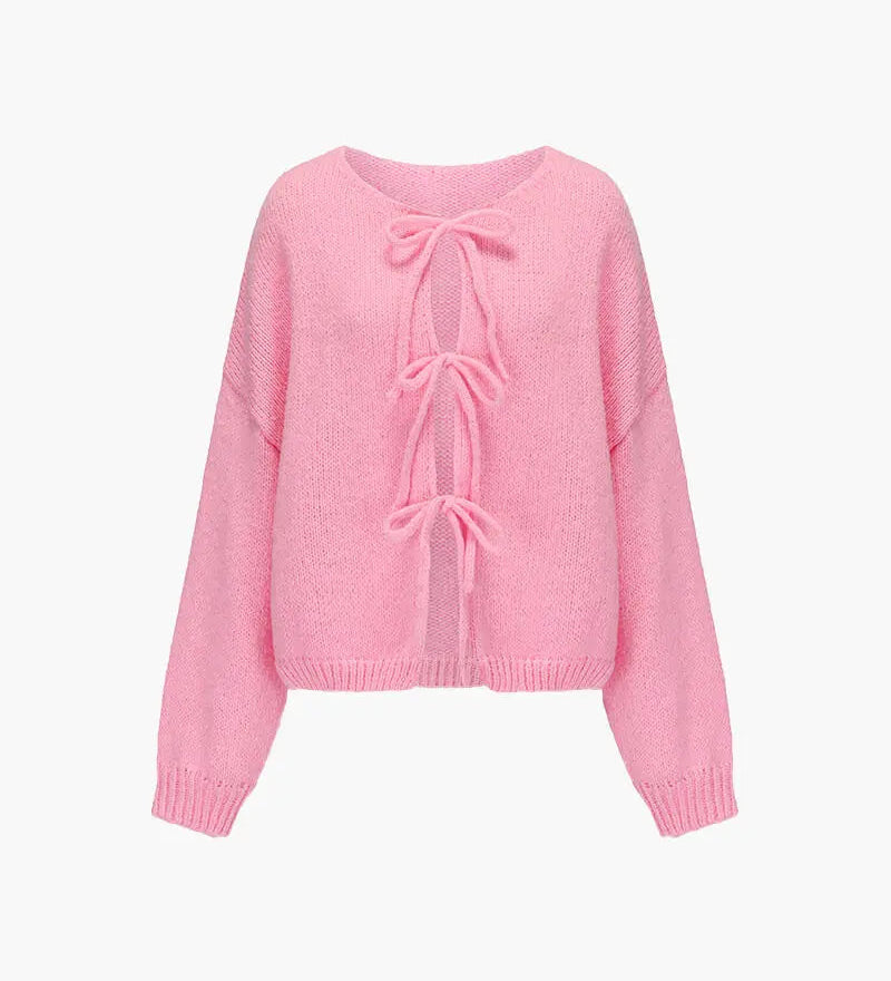 Rahel | Weiche Strickjacke mit Schleife