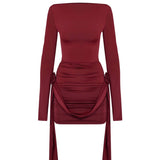 Gloria | Bodycon-Minikleid mit Langarm und Rüschen