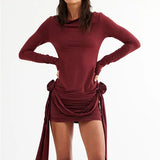 Gloria | Bodycon-Minikleid mit Langarm und Rüschen