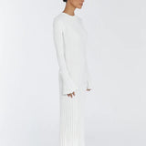 Lilli | Schwarzes Geripptes Maxikleid