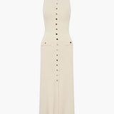 Rosamund | Elegantes Knopfdetail Ärmellos-Maxikleid – Zeitlose Klasse & Raffinesse