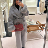 Damen Mantel mit Kunstfellbesatz – Eleganter Winter Kurzmantel