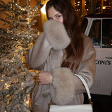 Damen Mantel mit Kunstfellbesatz – Eleganter Winter Kurzmantel