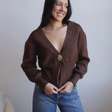 Norina | Strickcardigan mit auffälligem Knopf