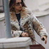 Cecilia | Kurze Kunstfelljacke mit Tiermuster