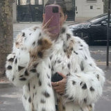 Cecilia | Kurze Kunstfelljacke mit Tiermuster