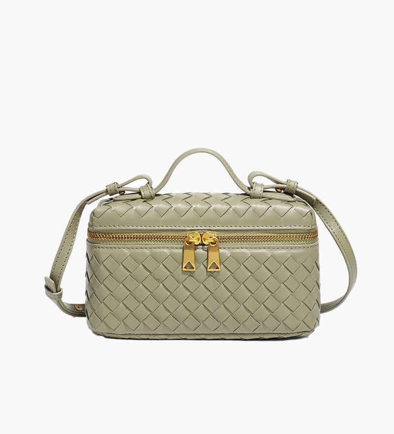 Olivia | Kompakte Umhängetasche aus geflochtenem Kunstleder