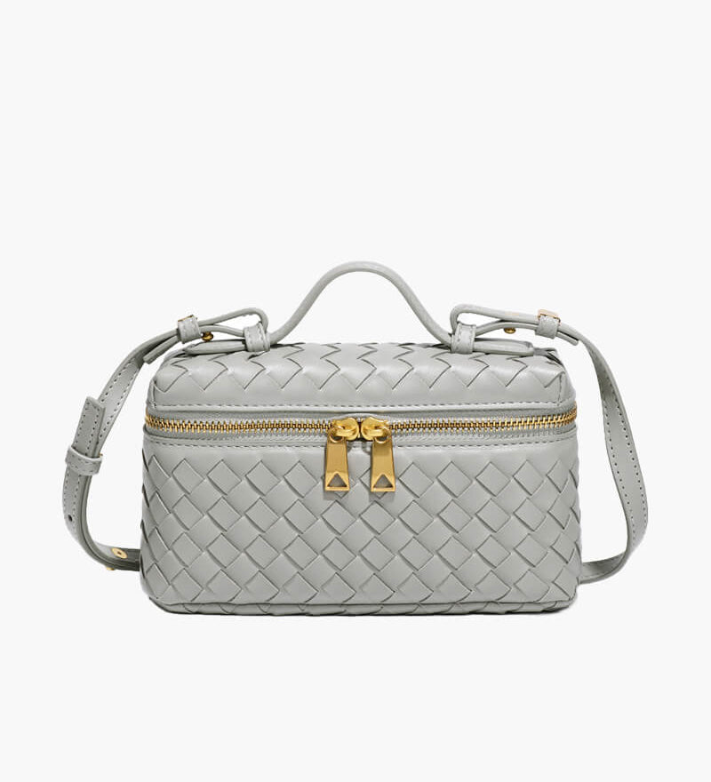 Olivia | Kompakte Umhängetasche aus geflochtenem Kunstleder